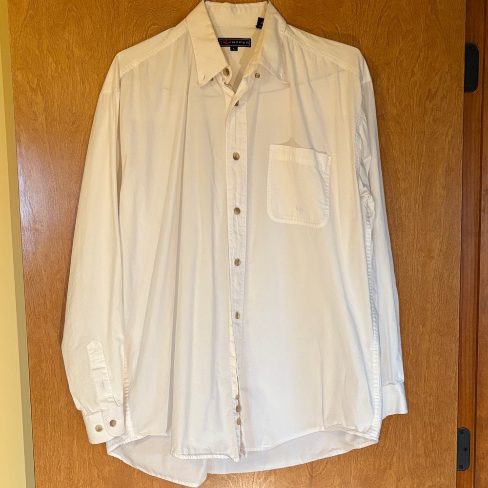 Roper White Western Button Down Shirt